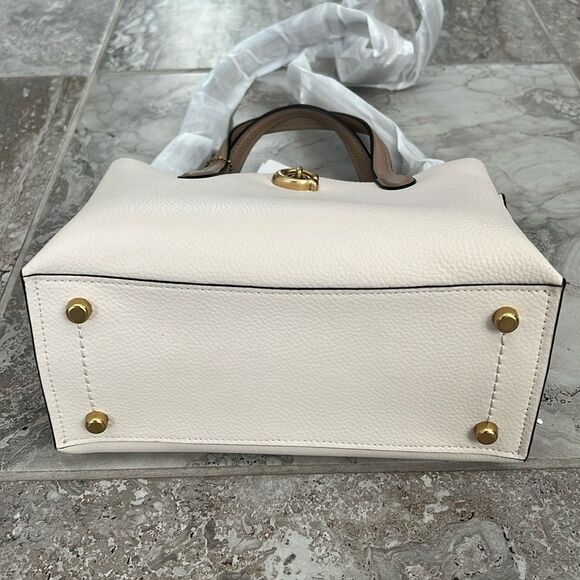 COACH Willow 24 Colorblock Leather Tote, Chalk, NWT - Picture 15 of 16